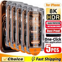 Szkło hartowane z powłoką oleofobową do iPhone 18 17 Pro Max 16 15 14 Plus Air 13 12 Mini 11, bezpyłowa instalacja, folia ochronna na ekran