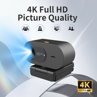 4K Ultra HD Webcam with Privacy Cover, USB Plug and Play, for Video Conference, Online Teaching, Live Streaming