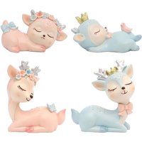Resin Miniature Fawn Baby Deer Figurines Birthday Wedding Ornaments Christmas Decorations Furnishing