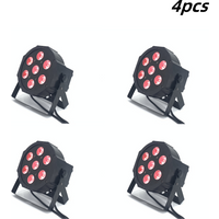 4 Stück 7x18W LED Flat SlimPar RGBWA UV-Licht 6in1 LED Wash DJ-Licht Bühnenbeleuchtung DMX512