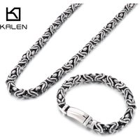 8mm Singular Byzantine Chain Bracelet & Necklace - Stainless Steel 316L - KB170399-KJX