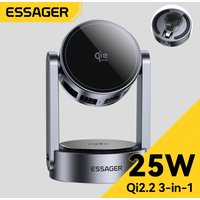 Essager 3 in 1 Magnetic Wireless Charger Qi2.2 25W Fast Charging Stand For iPhone 17 16 Pro Max Apple