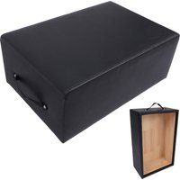 Pilates Reformer Box mit Tragegriff – Massivholz-Innenraum & hochwertiges PU-Leder, nicht zusammenklappbare Sitzbox, Yoga-Blöcke für Home-Gym, Studio, Step-Training, sitzendes Workout, Rehabilitation
