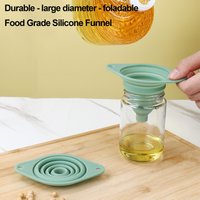 Folding Food Grade Silicone Funnel Kitchen Funnel Portable Wide Mouth Funnels For Fuel Beer Oil Filling Bottles Pot Kitchen Tool