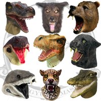 New Animal Head Latex Masks Horror Snake Bear Dragon Mask Leopard Masks Halloween Costume For Adult