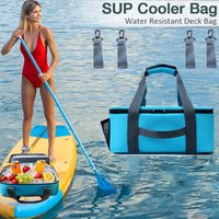 Portable Waterproof Cooling Bag with Mesh Top Pocket Kayak Bag with Side Bags for Water Bottles Inflatable Accessories Rowboard
