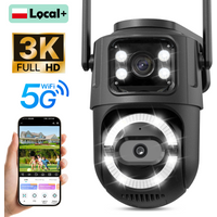 Kamera IP z podwójnym obiektywem HD 2.4GHz/5GHz WIFI, automatyczne śledzenie, monitoring bezpieczeństwa, inteligentne widzenie nocne, wodoodporna, monitoring CCTV, iCsee