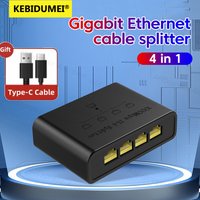4 in 1 Gigabit Network Switch Ethernet RJ45 Network Port 100/1000Mbps Network Cable Connection Network Splitter Cable Expander