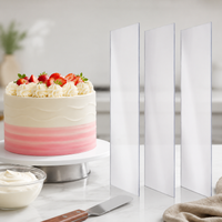 3Pcs Slender Clear Acrylic Cake Scraper, 20/23/26cm Icing Smoother Tool for Cake Decorating & Buttercream Frosting, BPA Free