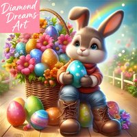 Frameless, DIY Diamond Mosaic Rabbit Animal Cartoon Acrylic Craft Supplies Diamond Painting Easter Egg Embroidery Handmade Gift