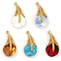 2 PCs Waterproof 304 Stainless Steel & Acrylic Charms Peacock Feather Clear Cubic Zirconia Pendants For Necklace DIY 25mm x 13mm