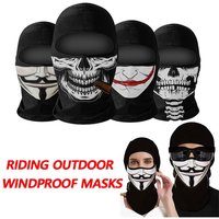 AliExpress 1pc Full Face Mask Black Ghosts Print Balaclava with Skull Printed for Cosplay Party Motorcycle Bike Cycling Hiking Outdoor