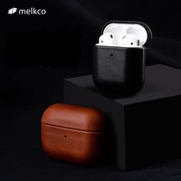 Melkco Premium Genuine Oil Wax Leather Case for Apple AirPods Pro 3 2 1 / AirPods 3 4 Bluetooth Headset Headphone Protect Cover