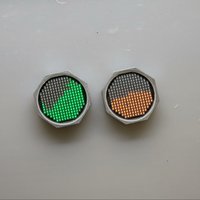 Fluid Simulation Pendant - Octagonal Style with Dynamic Gravity Effect, 10mm Thickness, Green/Orange, Sapphire Mirror Game Part