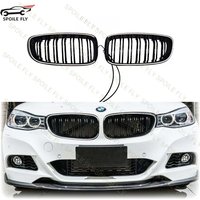 2012 - 2020 for BMW 3 Series GT F34 Double Lines Fromt Bumper Kidney Racing LED Light Grille Lamp Grill Gloss Black Car Styling