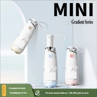 Gradient Color 5-Fold Mini Sun Umbrella, Hidden Handle UV Protection Umbrella, Lightweight & Compact Portable Rain & Sun Umbrell