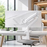 Ergonomic White Monitor Desk Bracket, 13-35 Inch Adjustable Stand, Space-Saving Mount, Gift for Friends and Office Use