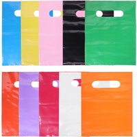 10pcs 15x20cm Plastic Shopping Bags Solid Color Gift Bags for Small Business Boutique Retail Trade Show Events Party Pouches Bag