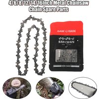 1Pc Metal Chainsaw Chain Spare Parts 4/6/8/12/14/16 Inch Link Chainsaw Saw Chain Blade for Electric Saw Wood Cutting Accessories