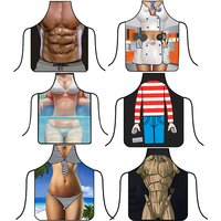 Muscle Man Aprons Sexy Funny Kitchen For Women BBQ Cleaning Cooking Stain-proof Apron Barbecue Apron ืกืื ืจืื uniforme dechef