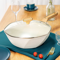 Poêle à frire antiarina octogonale, marmite à wok, marmites à steak René domestiques, cuisinière à gaz, cuisinière universelle à induction, poêle antiarina