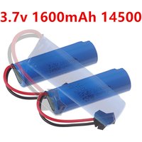 14500 3.7V 1600mAh Lithium Ion Rechargeable Battery with SM-2P plug for Stunt Dump Car Boat Tank Truck Replacement Toy Accessory