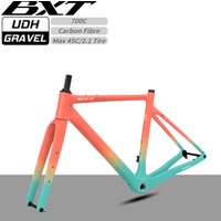 BXT UDH Carbon Gravel Bike Frame Disc Brake Road Bicycle Frame, 27.5er/700C Thru Axle Internal Cable Gravel Frame