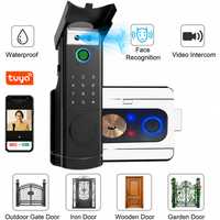Tuya Wifi Video Intercom Doorbell Waterproof Double-sided Fingerprint Rim Lock Remote App Electronic Face Recognition Smart Lock