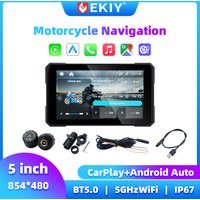 EKIY 5 Inch Motorcycle Carplay Rotating Screen Navigation GPS Monitor Wireless Carplay Android Auto Motorcycle GPS Screen