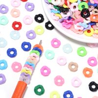 200 pièces de perles acryliques colorées de 12 mm, perles intercalaires en forme de donut de couleurs mélangées pour la fabrication de bijoux DIY, bracelets, chaînes de téléphone, porte-clés