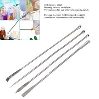4PCS Laboratory Spatula Set 304 Stainless Steel Spoon for Mixing with Storage Bag Stainless Steel Laboratory Spatula