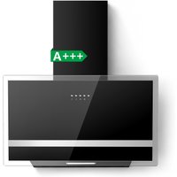 TopStrong 60cm Dunstabzugshaube A+++ 350m³/h Schwarzes Glas Leise 56dB LED Wandmontage