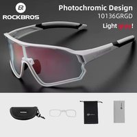 AliExpress ROCKBROS Photochromic Cycling Glasses UV400 Sunglasses Outdoor Sport Bicycle Eyewear MTB Racing Lightweight Flexible Goggles