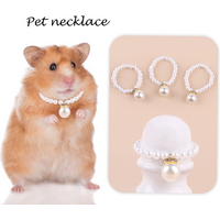 Hamster Pearl Collar Retro Small Animal Accessories Sparkling Pet Decoration Necklace Necklace for Hamster 1pcs