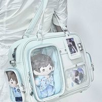 Transparent Multi-pocket Messenger Tote Bag Fashion Concert Shoulder Bag Student Backpack Zipper Storage Pain Bag
