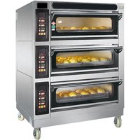Commercial Baking Pizza Electric Gas Double 3 Desk 6 Trays Industrial Bread Oven