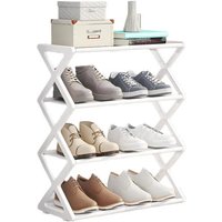 4-layer dustproof home storage shoe cabinet, simple solid color foldable home assembly shoe cabinet