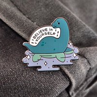 Inspiring quotes: Believe in yourself,enamel brooch, anime peripheral clothing decoration badge, Halloween horror costume brooch