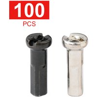 100PCS Brass Spoke Nipples 14G 13G 12G MTB Road Bicycle Wheel E-bike Scooter Rim Caps CU Nuts Copper Parts Coated Silver or Blac