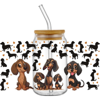Cuts Dogs anime Easy peel waterproof DIY Decals 3D transfers uvdtf crystal stickers 16oz uv dtf cup wraps for Libbey Glasses