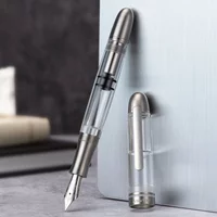 Asvine P36 Piston Filling Fountain Pen Bock / Asvine EF/F/M/Stub 1.1 Nib, Titanium & Acrylic Smooth Writing Office Gift Pen