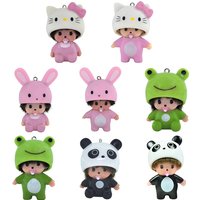 New Action Anime Figure Monchhichi Keychain Hello Kitty Toy Keyring Cute Kitty Keychains for Bags Children's Day Gift 몬치치 키링 //*