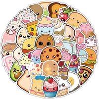 60PCS Cartoon Cute Hand Drawn Food Waterproof Graffiti Stickers for Helmet Bicycle Hand Account Pencil Case Decals