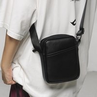 Minimalist Men's Shoulder Bag Fashion Portable Male Small Crossbody Bags Soft PU Leather Messenger Bag for Men Leisure Phone Bag