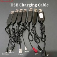 ChengHaoRan 1PC 3.7V/7.4V Lithium Battery Charging Cable With MX2.0 XH2.54 JST 2P 4P Interface For Toy Remote Control Car