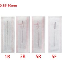 Aiguilles de tatouage professionnelles 1R 3R 5R 5F 7F, 100 pièces, pour sourcils et lèvres, Machine de maquillage Permanent, aiguilles stérilisées jetables