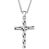 Unique Vintage Creative Cross Pendant Necklaces For Men Stainless Steel Gothic Hip Hop Chained Cross Necklace Biker Jewelry Gift