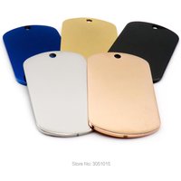 wholesale 100pcs stainless steel material Military card personalized pet id tag cat Artistic Font Double Sided Mirror effect