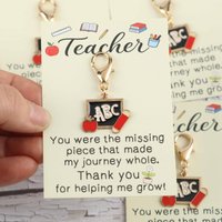 1/3/6pcs 2dTeacher's Day Series Blackboard Keychain Set Comes with a Happy Teacher's Day card Backpack keychain car pendant,Birt
