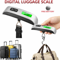 110lb/50kg Portable Digital Scale LCD Display Electronic Hook Scale Luggage Hanging Suitcase Travel Baggage Weight Balance Tool